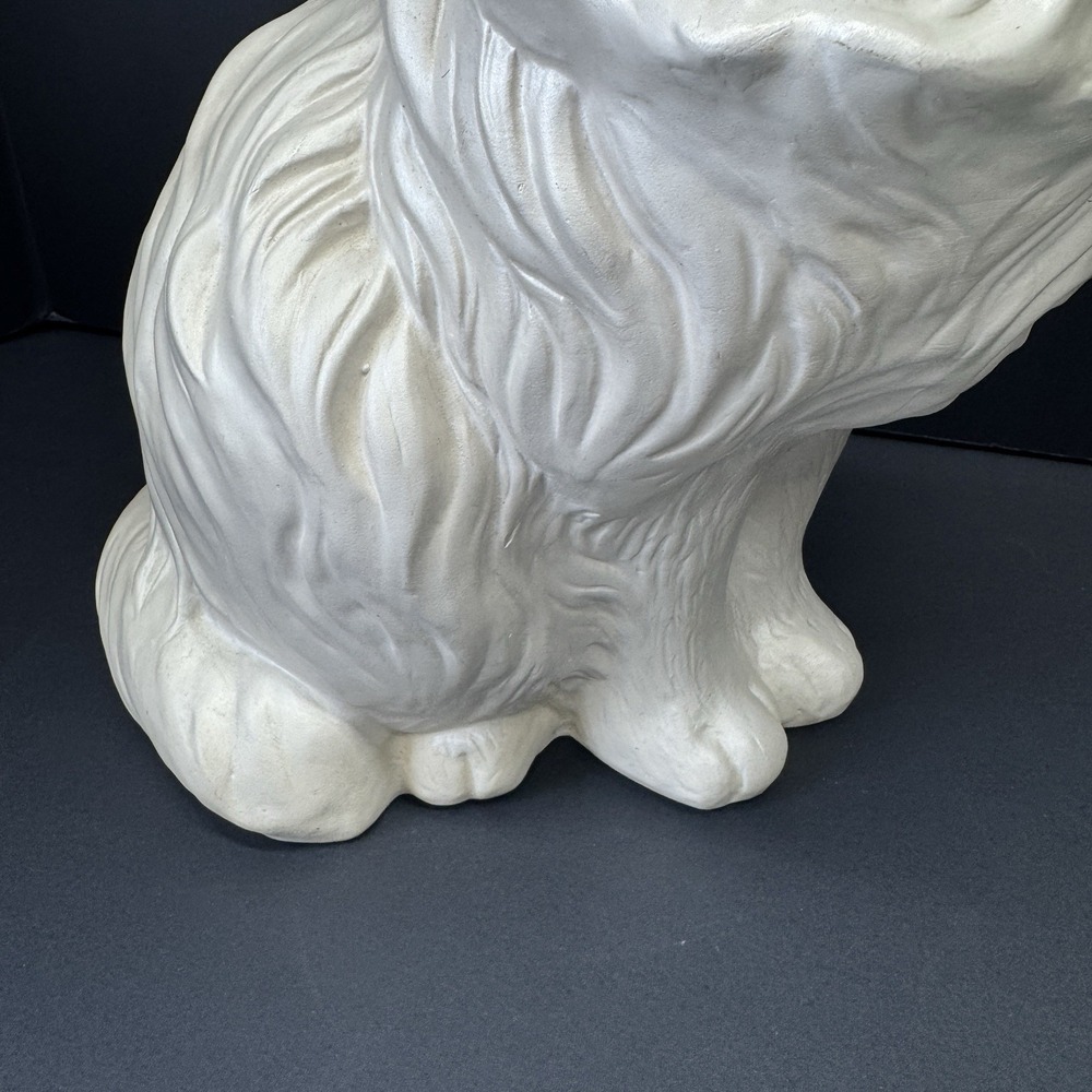 Vintage Life Size White Ceramic Persian Cat Statue 13 Inch Blue Eyes MCM - Picture 6 of 11
